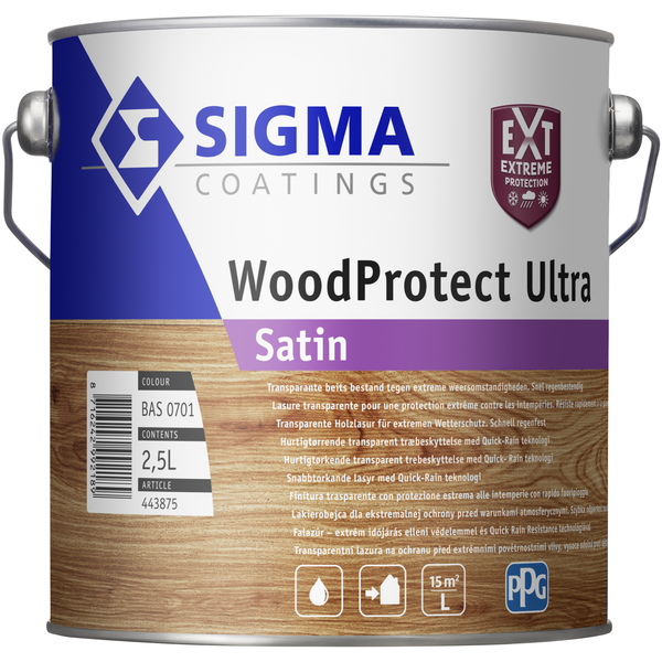 sigma woodprotect ultra satin kleurloos 2.5 ltr