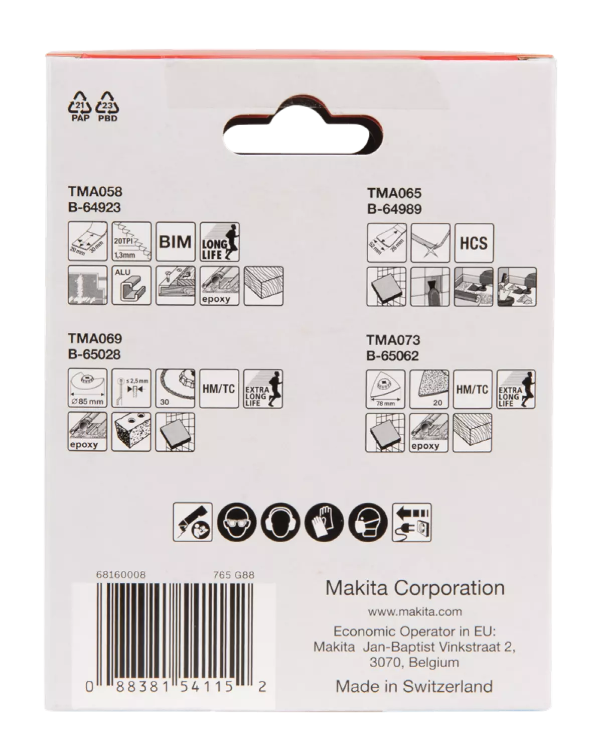 Makita B-67496 4-delige Zaagset Multitool thumbnail 3