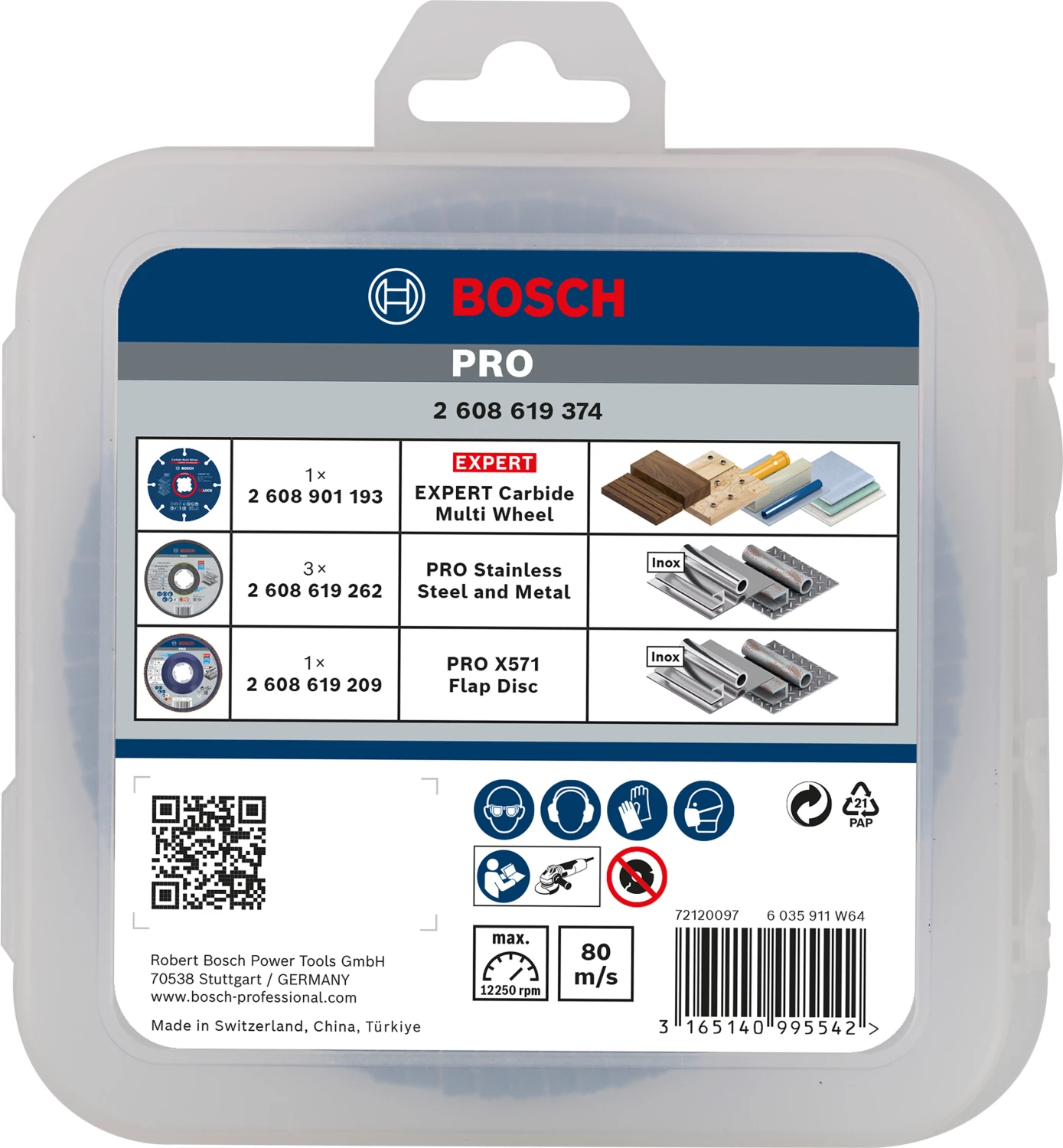 Bosch 2608619374 5-delige X-Lock Schijvenset - 125mm thumbnail 3