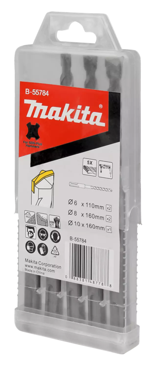 Makita B-55784 5-delig SDS-Plus Borenset thumbnail 3
