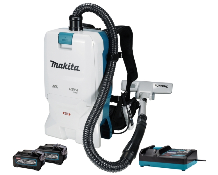 Makita VC011GM2NL1 40V Max Rugstofzuiger voor schoonmaak | 2x 4.0 ah accu&apos;s | Snellader | in doos - VC011GM2NL1