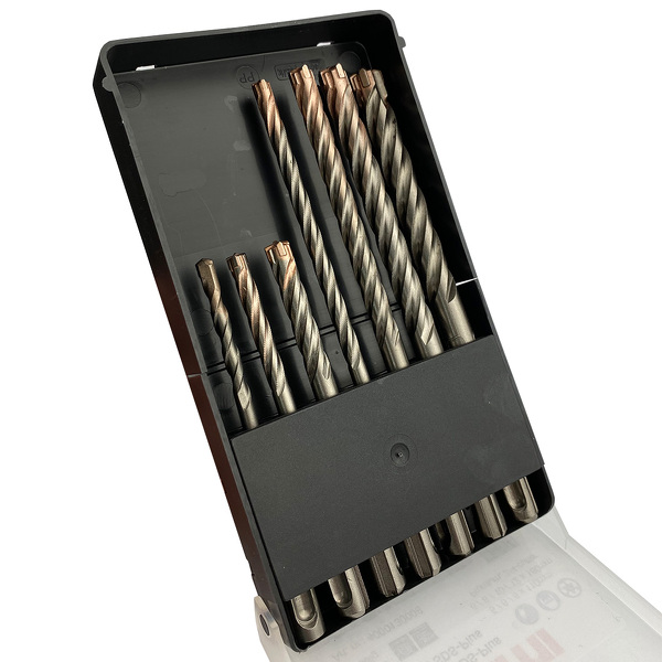 Fit-to-Fix 009-KA070077 7-delige Uni SDS-Plus Premium Hamerborenset - 2/4-snijder - Staal - 5-6-8x110mm + 6-8-10-12x160mm - Detailed view of the product