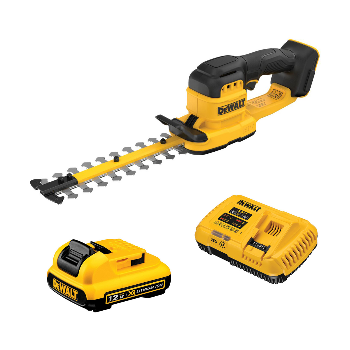 DeWALT DCMHT520D1-QW 18V XR compacte accu heggenschaar set (1x 2.0Ah accu + lader) - 20cm