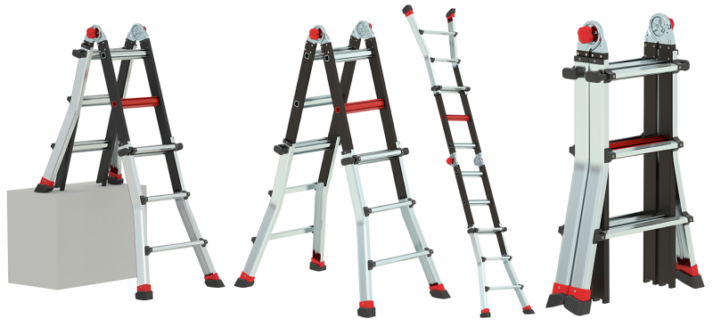 Altrex 503734 Varitrex Tele PRO+ Telescopische Vouwladder - Max. Werkhoogte 4.9m - 4x4 Sporten