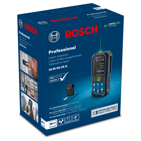 Bosch GLM 50-25 G Afstandsmeter In Tas - 50m - Groen - Detailed view of the product