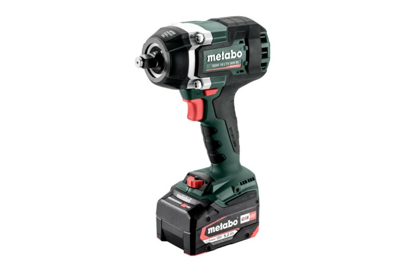 Metabo SSW 18 LTX 800 BL 18V Li-ion Accu Slagmoersleutel Set (2x 5.2Ah Accu) In MetaBOX - 800Nm - Detailed view of the product