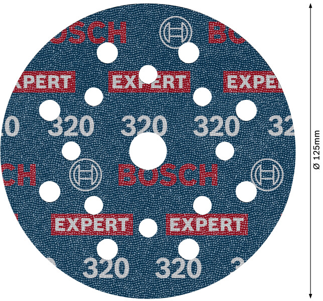 Bosch 2608902405 EXPERT Schuurschijf O780 Met Film Onderlaag - 125mm - K320 (6 Stuks) - Detailed view of the product
