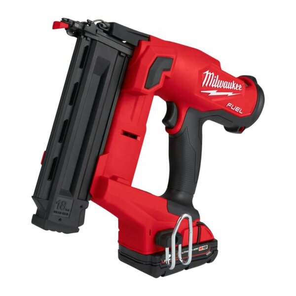 Milwaukee M18 FN18GS-202X 18V Li-ion Accu Mini Brad Tacker Set (2x 2,0Ah) In HD-box - 18GA Recht - 16-54mm EAN: 4058546290351