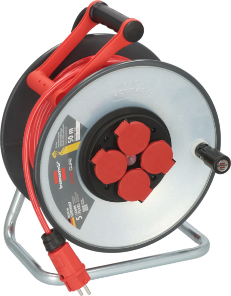 Brennenstuhl Professional SC 5110 SteelCore Kabelhaspel H07BQ-F 3G1,5 - IP44 - 50m - Rood