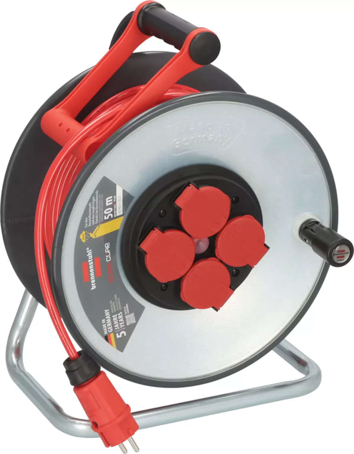 Brennenstuhl Professional SC 5110 SteelCore Kabelhaspel H07BQ-F 3G1,5 - IP44 - 50m - Rood afbeelding 1