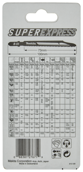 Makita B-06476 HSS Decoupeerzaagblad B51 - Metaal / Aluminium (5st) - Detailed view of the product