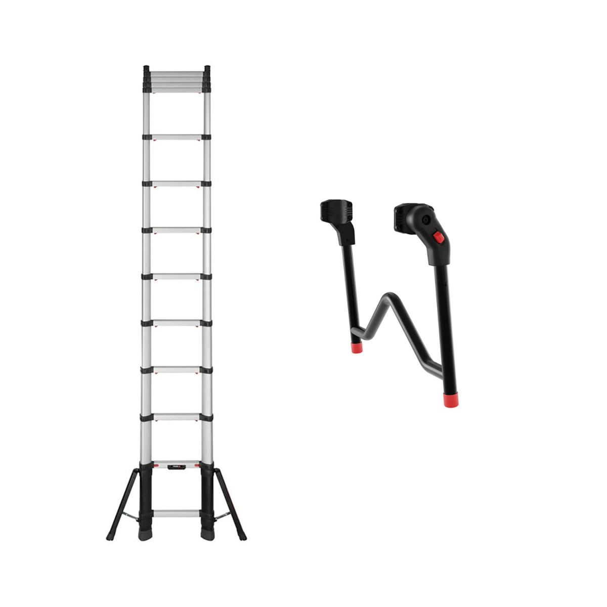 Telesteps 72241-781 Prime Line Telescoopladder - 4.1m - met stabilizer + 9215-101 Muurafhouder