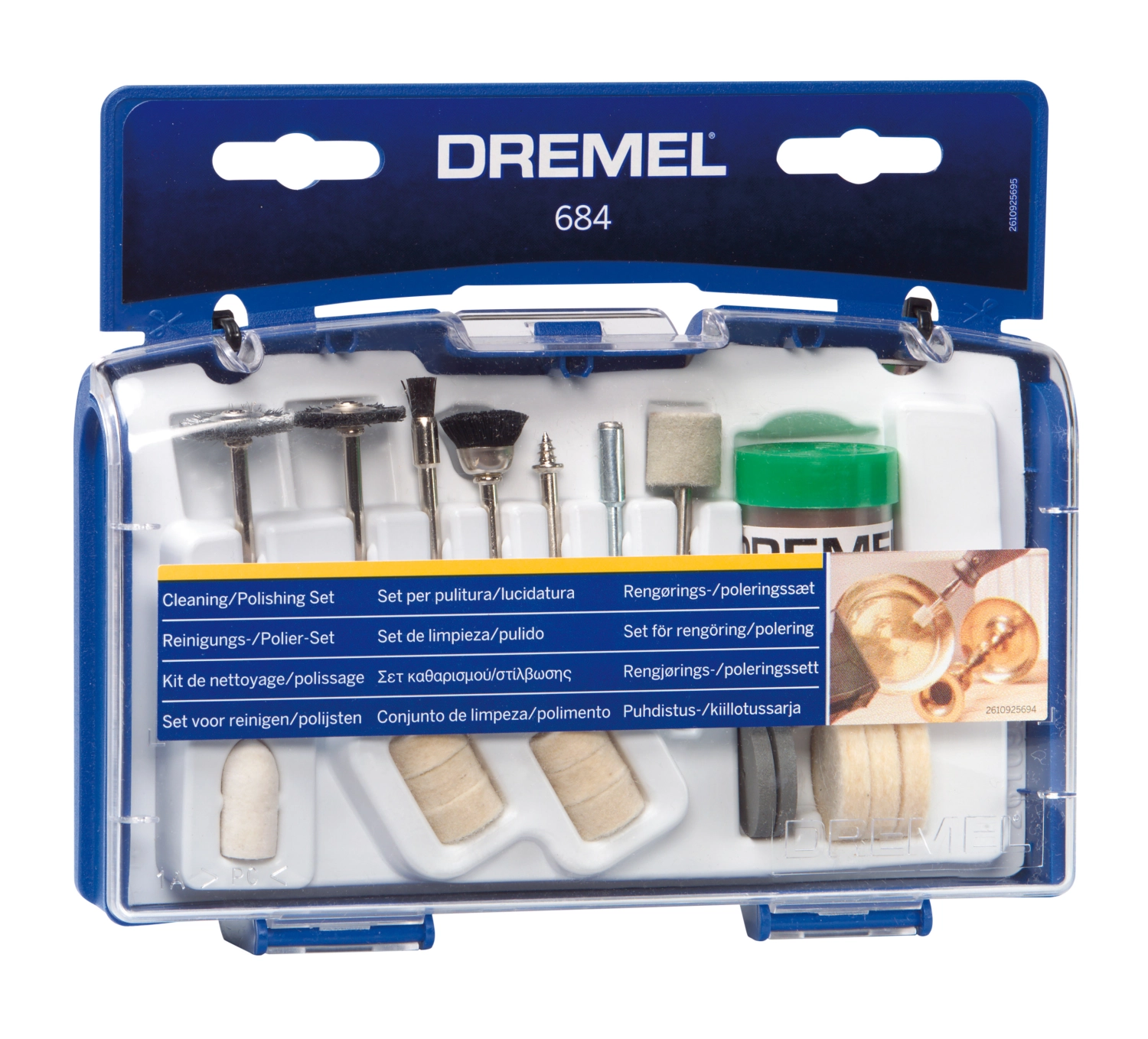 Dremel 684JA 20-Delige Accessoires Set Voor Reinigen En Polijsten In Opbergkoffer