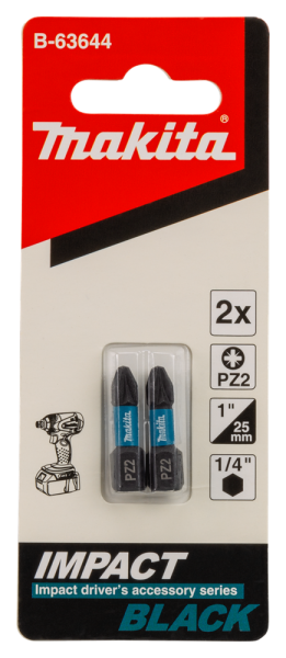 Makita B-63644 Slagschroefbit PZ2x25mm (2st) - Detailed view of the product