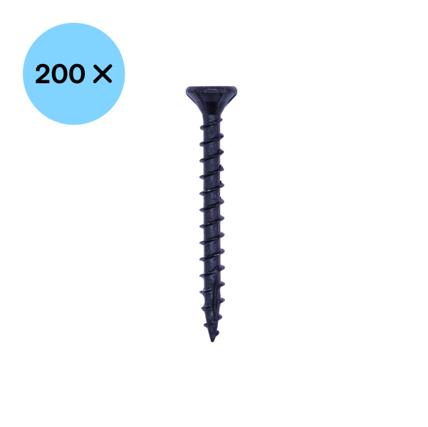 Woodies 61846378 Ultimate Blackline Scharnierschroef Shield - TX20 - 4.5 X 40mm - Platverzonken Kop - Voldraad - Gecoat (200st) - Detailed view of the product