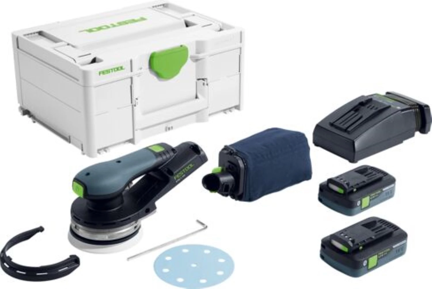 Festool ETSC 2 125 4 I-Plus 18V Accu Excenterschuurmachine Set (2x 4Ah) In Systainer - 125mm
