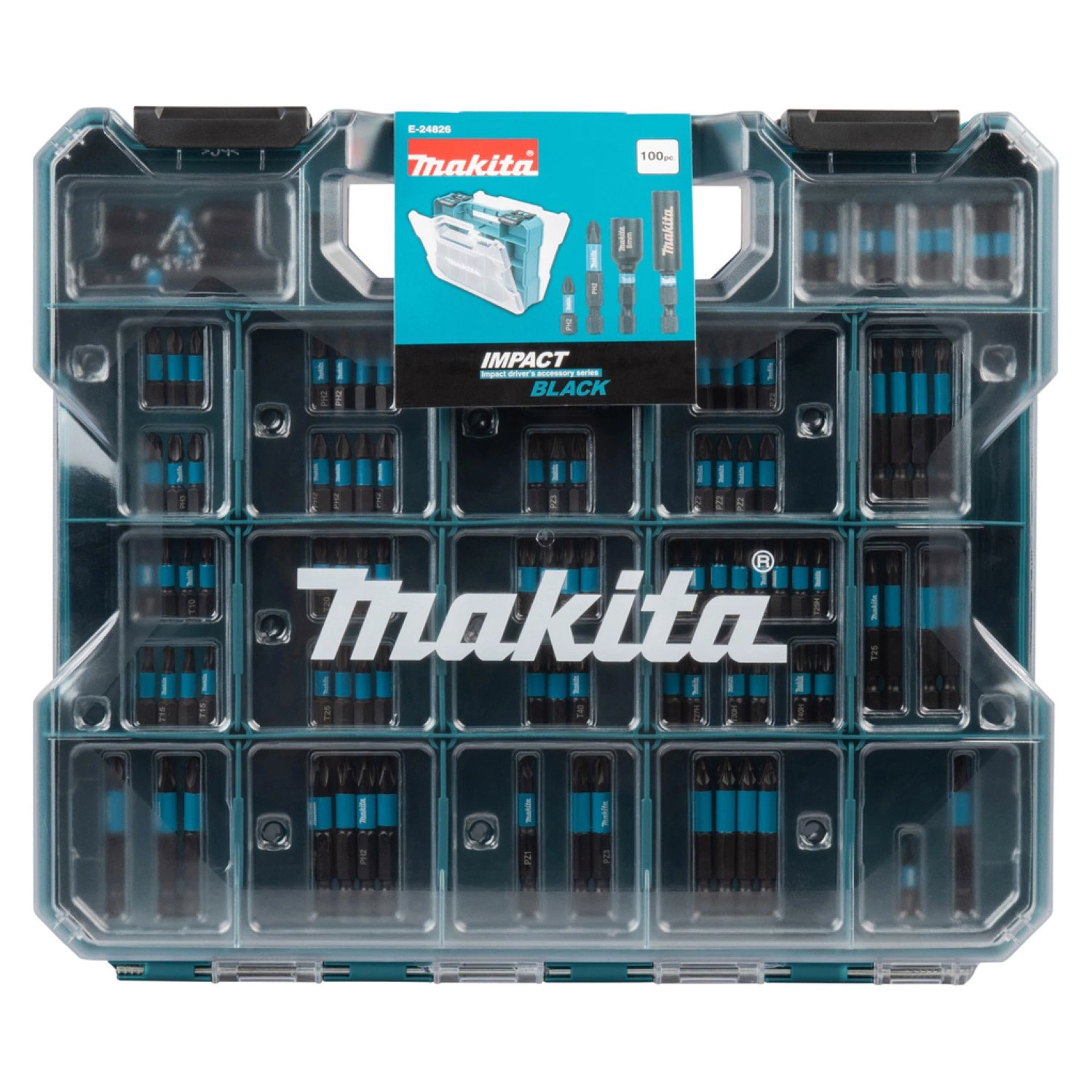 Makita E-24826 100-delige Slagschroefbitset - Impact Black