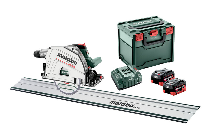 Metabo KT 18 LTX 66 BL 18V Li-ion Accu Invalcirkelzaag Set (2x 8.0Ah Accu) Incl. Geleiderail In MetaBox - 165 X 20mm - Koolborstelloos EAN: 4061792192478