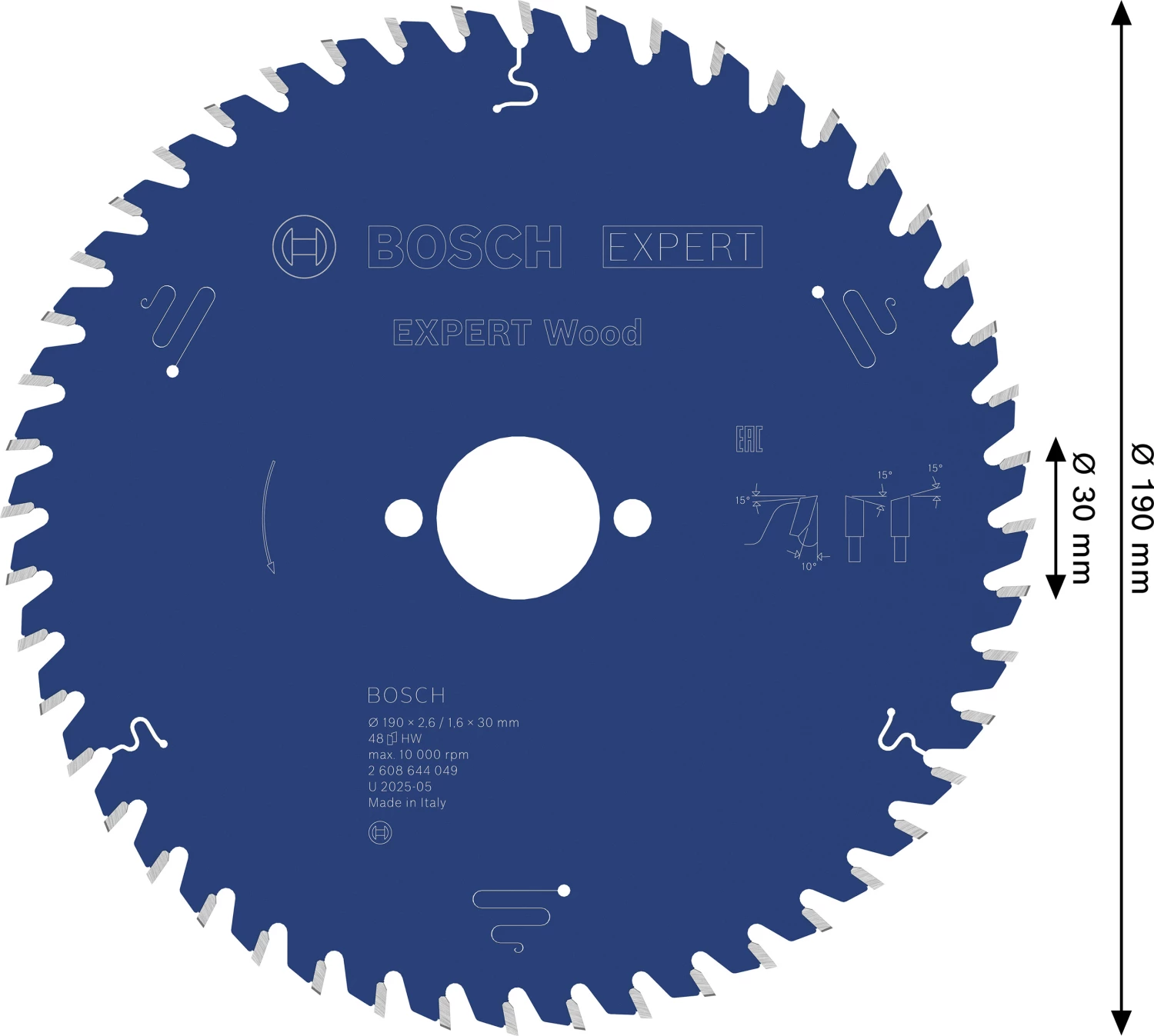 Bosch 2608644049 Expert Cirkelzaagblad - 190 X 30 X 48T - Hout - Carbide thumbnail 4