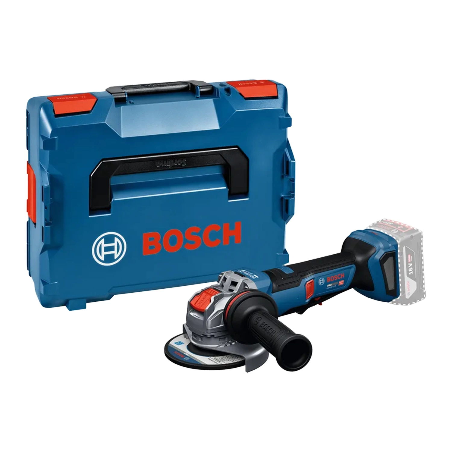 Bosch GWX18V-11PS Accu Haakse Slijper In L-Boxx - 125mm