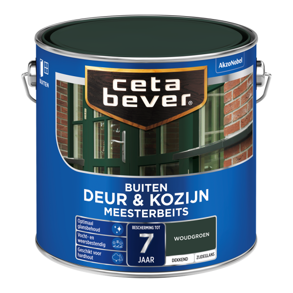 CetaBever Buiten Deur & Kozijn Meester Beits - Zijdeglans - Woudgroen - 2,5 liter