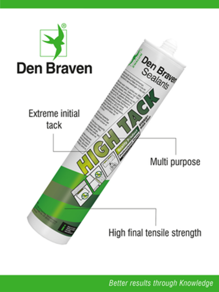 Zwaluw Den Braven High Tack Lijmkit - Wit - 290ml - Detailed view of the product