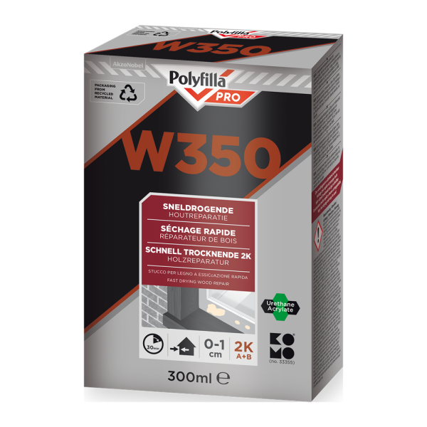 Polyfilla W350 2K Sneldrogende Houtreparatie - 0,3L