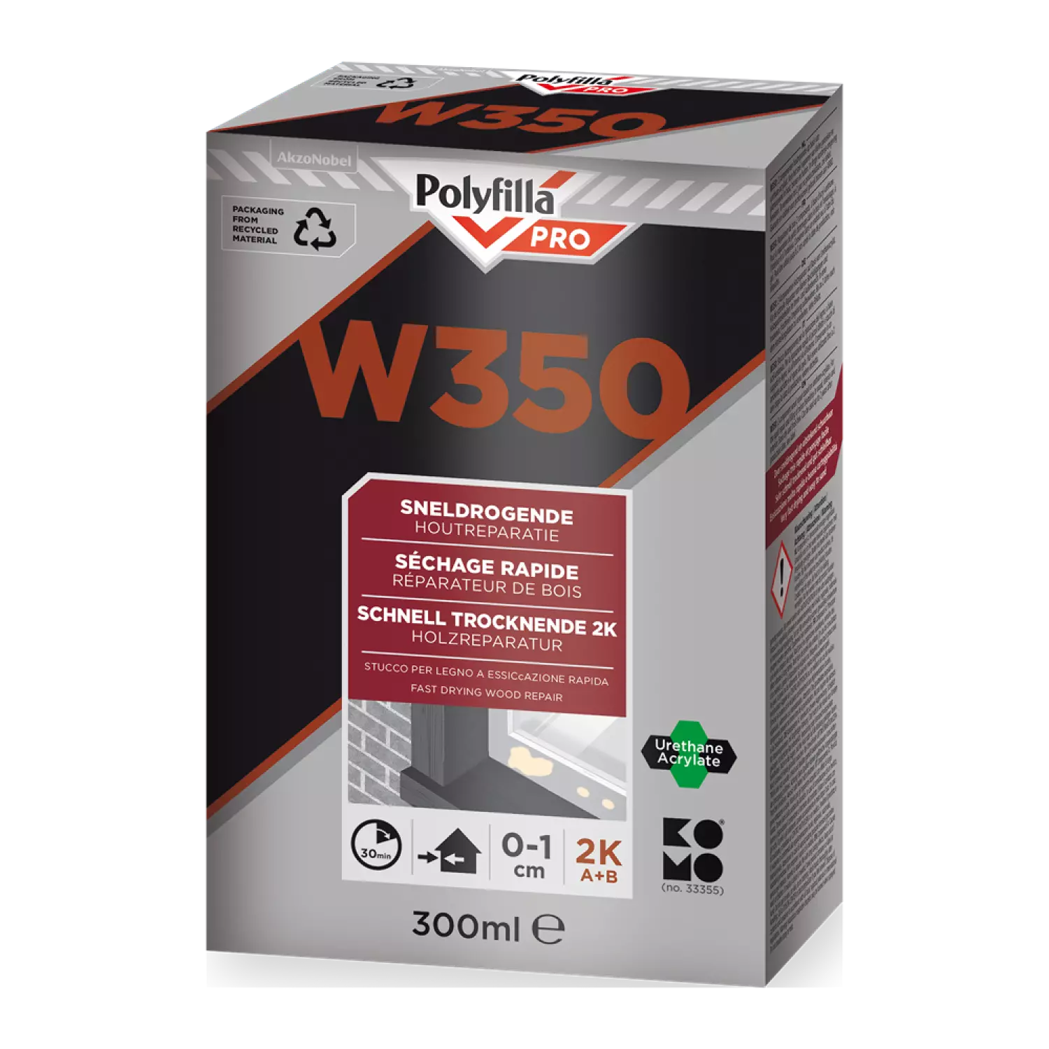 Polyfilla W350 2K Sneldrogende Houtreparatie - 0,3L