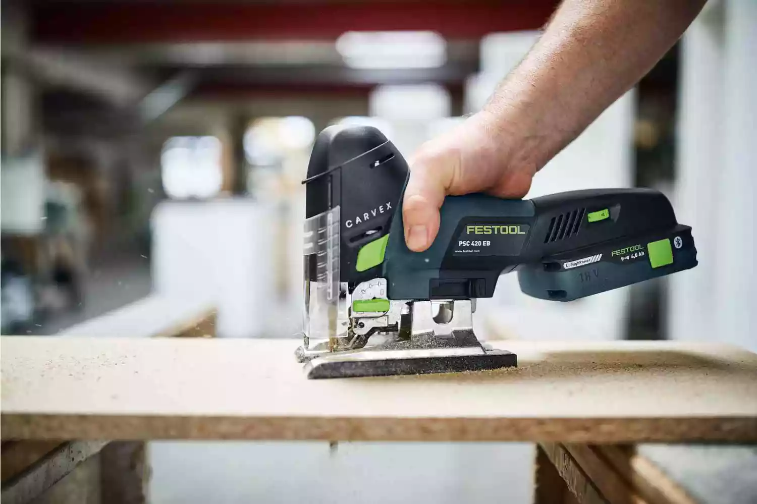 Festool CARVEX PSC 420 HPC4,0 EBI-Plus 18V Li-Ion Accu Decoupeerzaag Set (1x 4,0Ah) In Systainer - 120mm - Koolborstelloos thumbnail 3