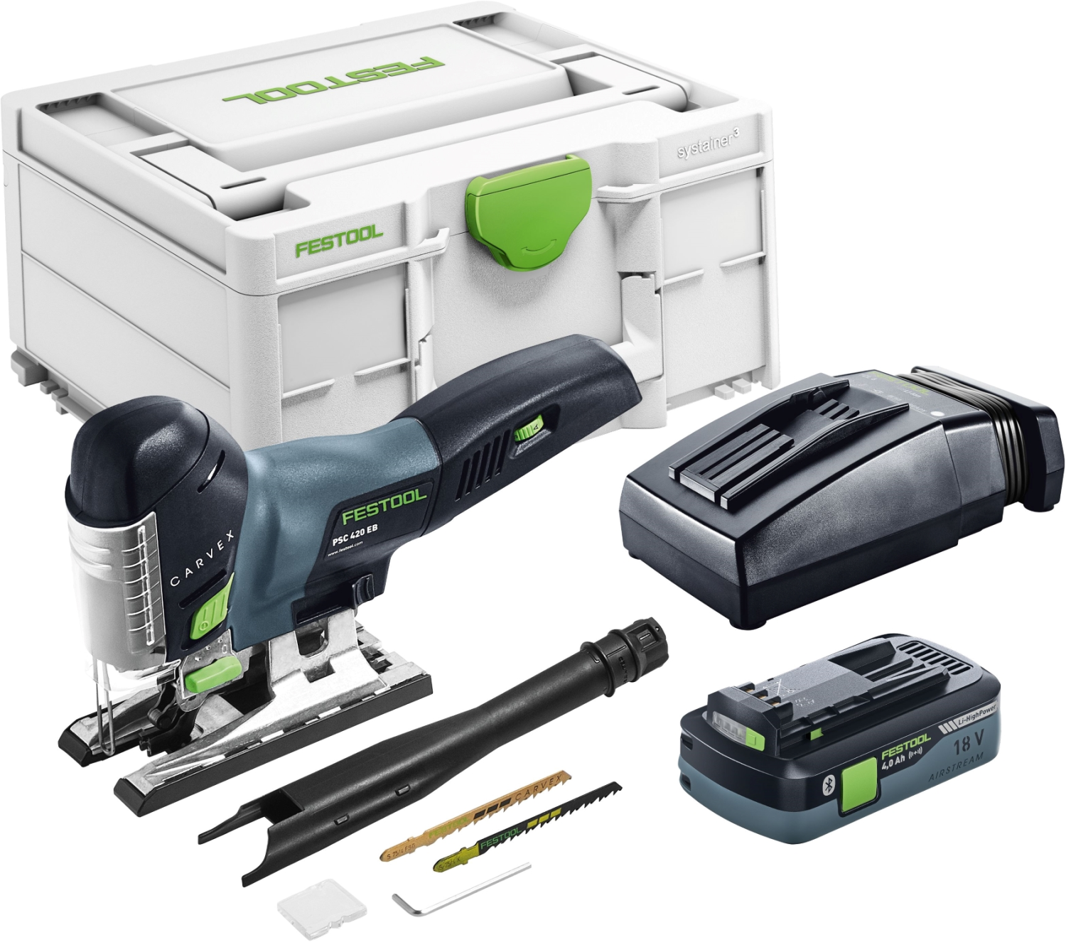 Festool CARVEX PSC 420 HPC4,0 EBI-Plus 18V Li-Ion Accu Decoupeerzaag Set (1x 4,0Ah) In Systainer - 120mm - Koolborstelloos