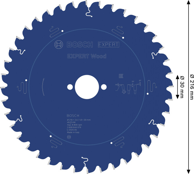 Bosch 2608644079 Expert Cirkelzaagblad - 216 X 30 X 40T - Hout - Carbide - Detailed view of the product