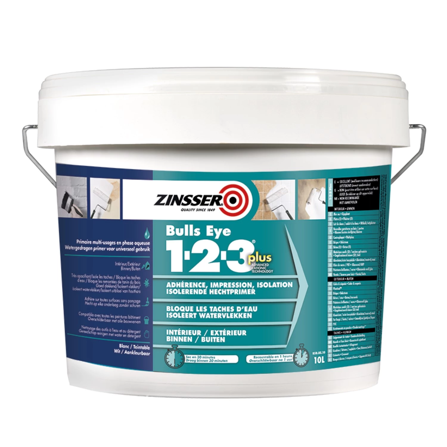 Zinsser Bulls Eye 1-2-3 Plus - Primer - Wit - 10L