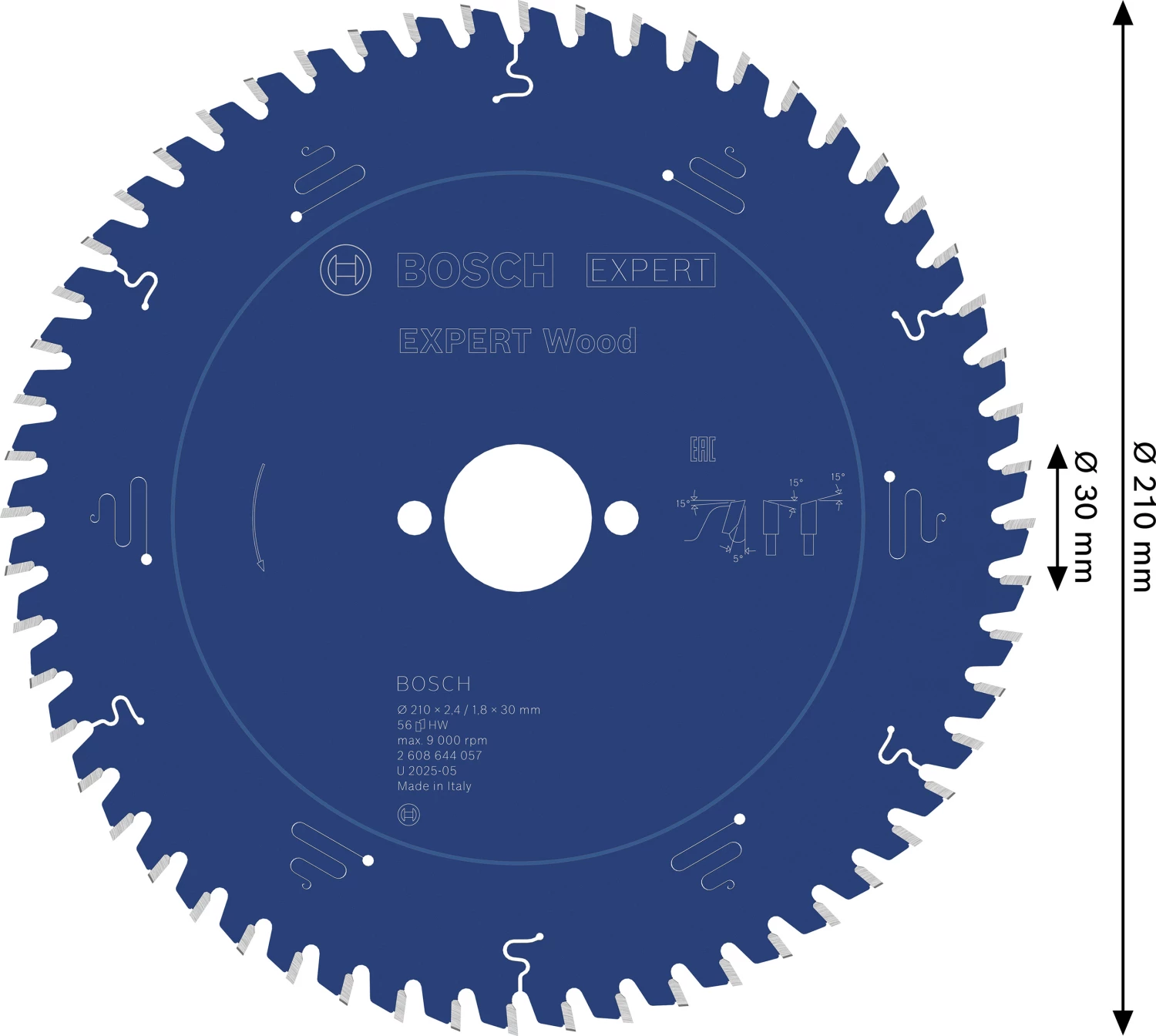 Bosch 2608644057 Expert Cirkelzaagblad - 210 X 30 X 56T - Hout - Carbide thumbnail 4