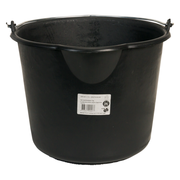 Gripline EMM00120-0811 Specials Bouwemmer - 12L - Zwart - Detailed view of the product