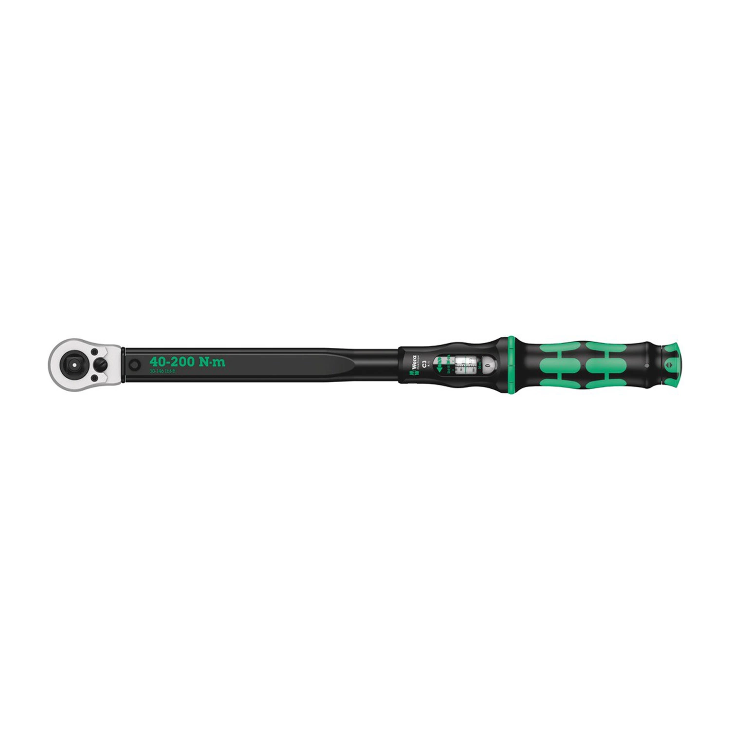 Wera 05075626001 Click-Torque C 3 Push R/L Draaimomentsleutel - 40-200 Nm - Doorsteekvierkant 1/2"- Rechts/Links