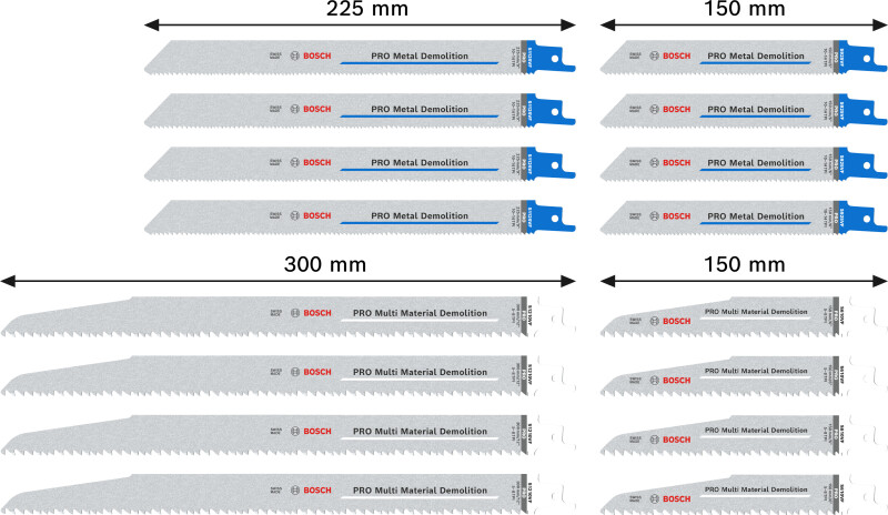 Bosch 2607011822 PRO 16-delige Demolition Zaagbladenset In Tough Box - Detailed view of the product
