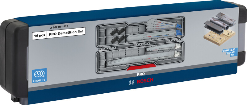 Bosch 2607011822 PRO 16-delige Demolition Zaagbladenset In Tough Box - Detailed view of the product