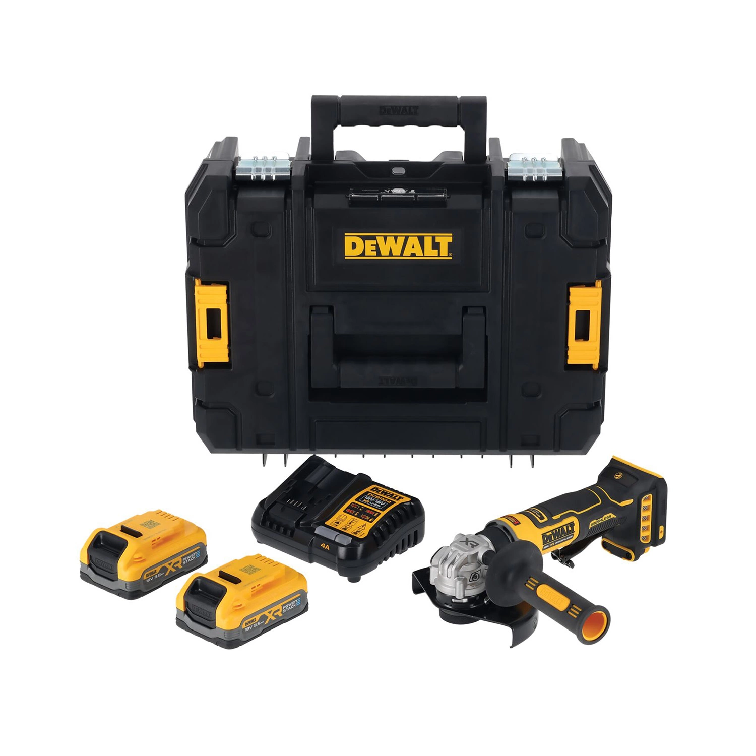 DeWALT DCG404S2T-QW? 18V XR Compacte Accu Haakse Slijper Set (2x3.5Ah Accu + Lader) - 125mm