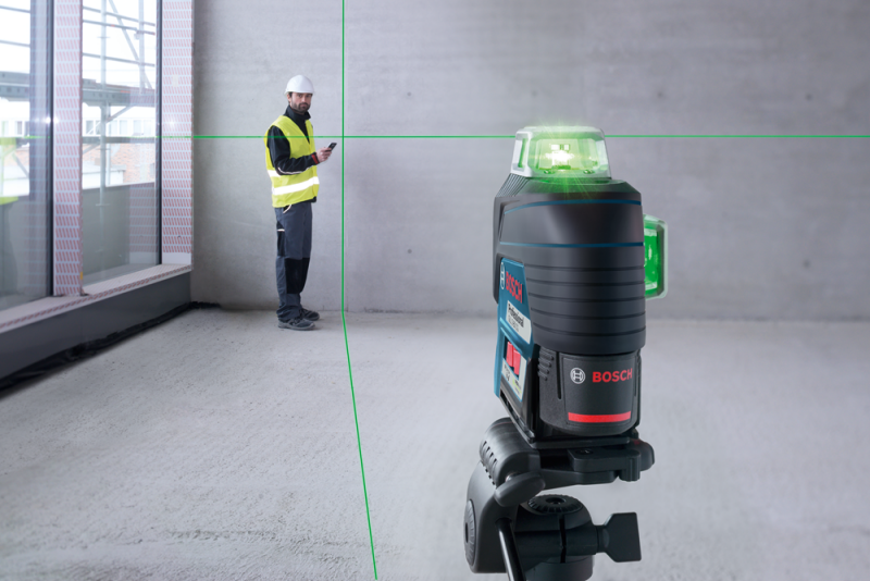 Bosch GLL 3-80 CG 12V Li-Ion Accu Kruislijnlaser Set (1x 2.0Ah Accu) In L-Boxx - Groen - Detailed view of the product