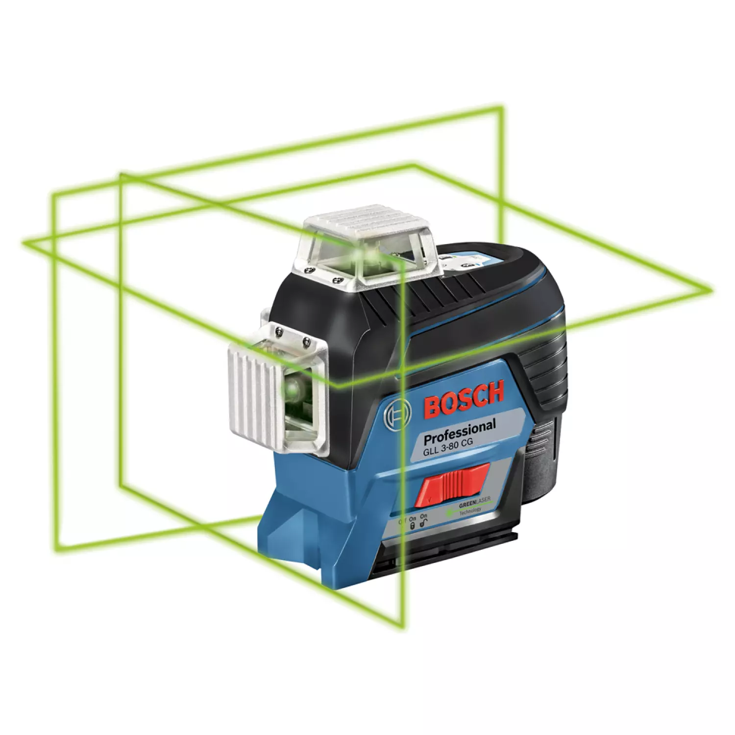 Bosch Professional GLL 3-80 CG - 360° Kruislijnlaser - Inclusief 12V accu - Snel-lader - Laserrichtbord - Universele houder - Tas - Koffer