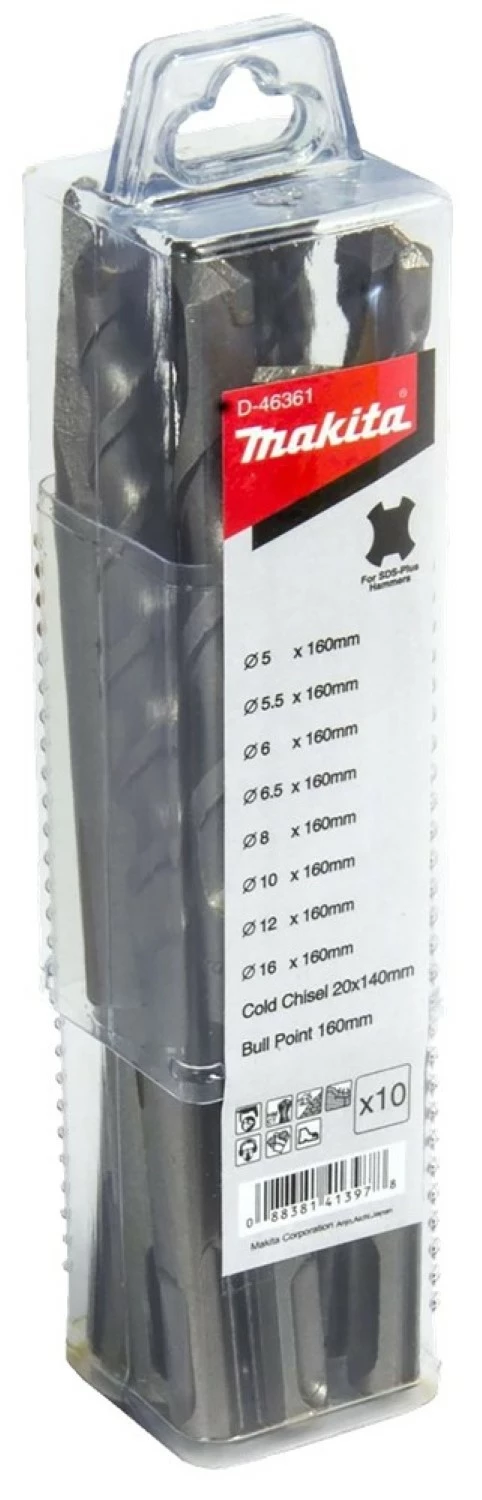 Makita D-46361 SDS-Plus 10 Delige Beitel- En Borenset thumbnail 2