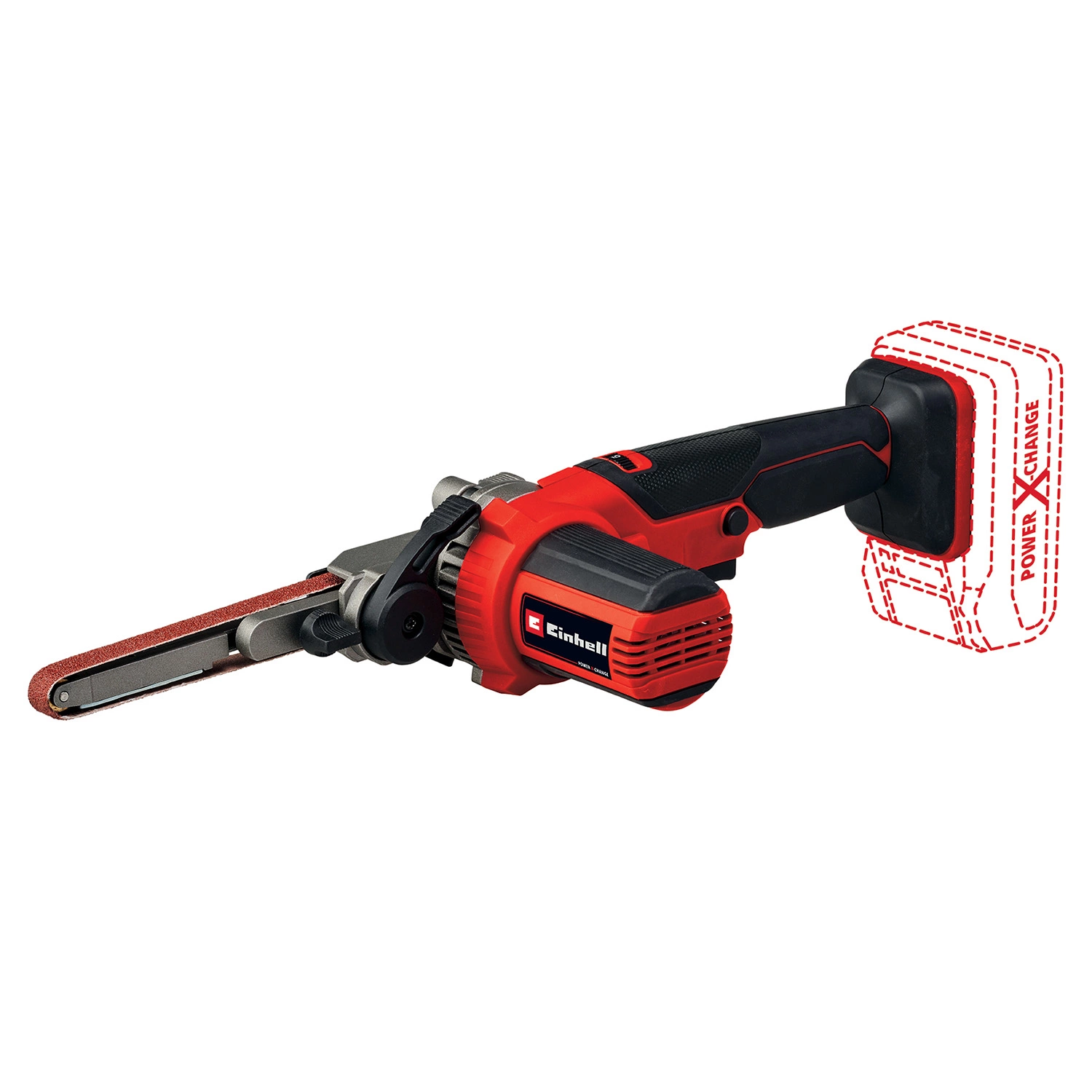 Einhell Accu Vijl-/Bandschuurmachine TE-BF 18 Li Solo - Power X-Change - 18 V/Li-ion - Bandsnelheid: 250-1700 m/min - Incl. 12 schuurbanden - Incl. opbergtas - Excl. Accu en lader