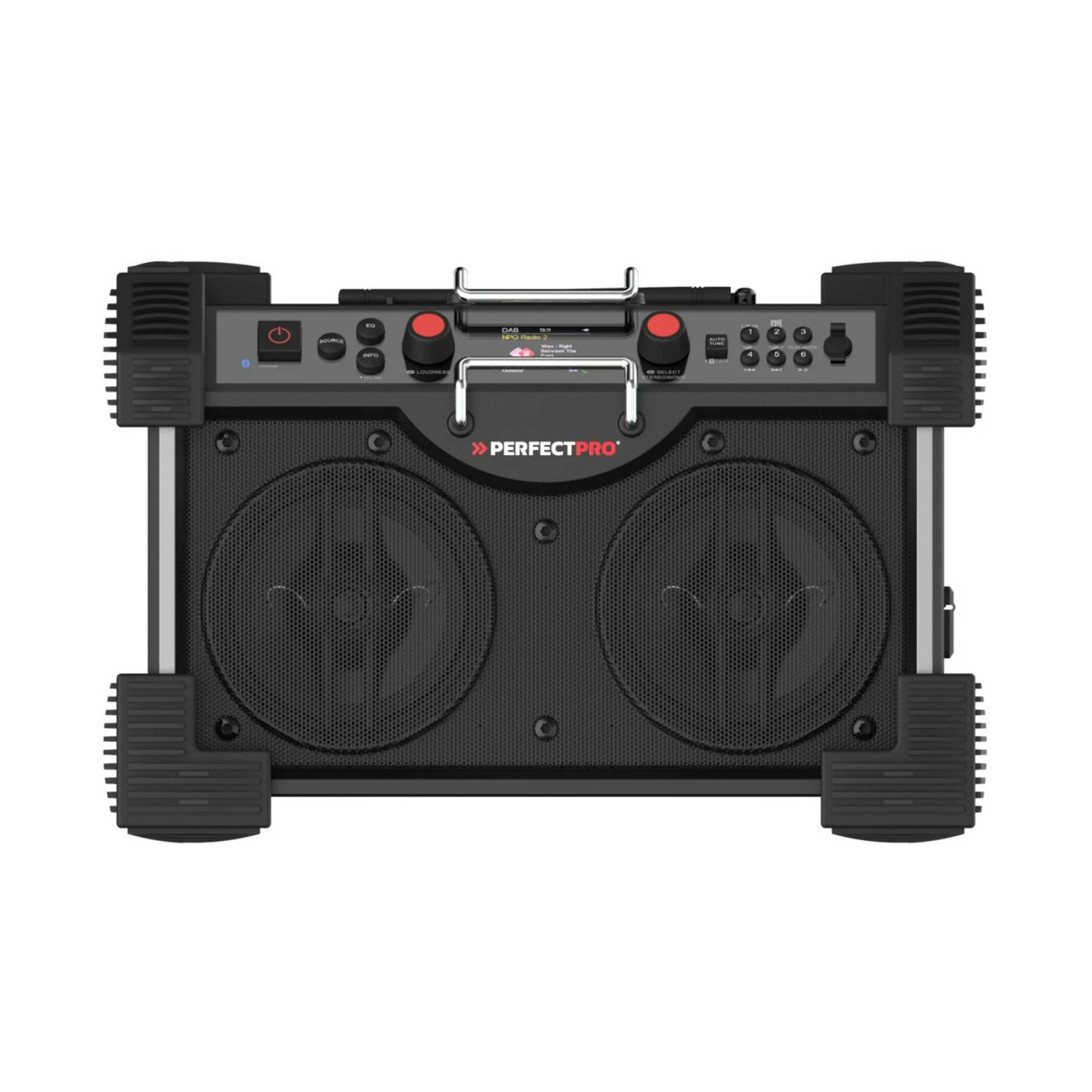 PerfectPro ROCKHART RH4 18V Multi Battery Bouwradio - FM RDS / DAB+ - AUX-in - Bluetooth