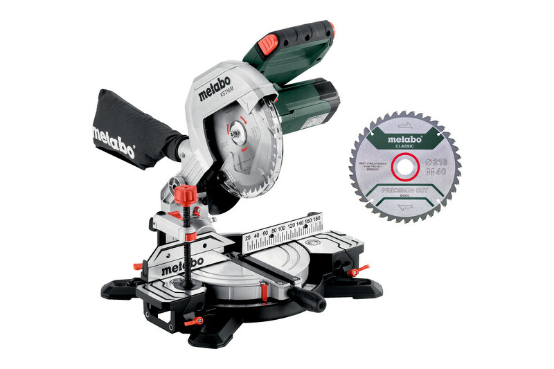 Metabo KS 216 M Afkortzaag - 1350W - 216 X 30mm - Quick Hendel - Met Extra Zaagblad EAN: 4061792225909