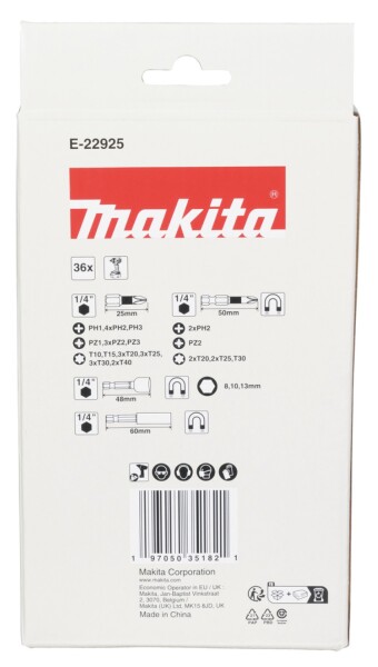 Makita E-22925 Schroefbitset - 36-delig - Detailed view of the product