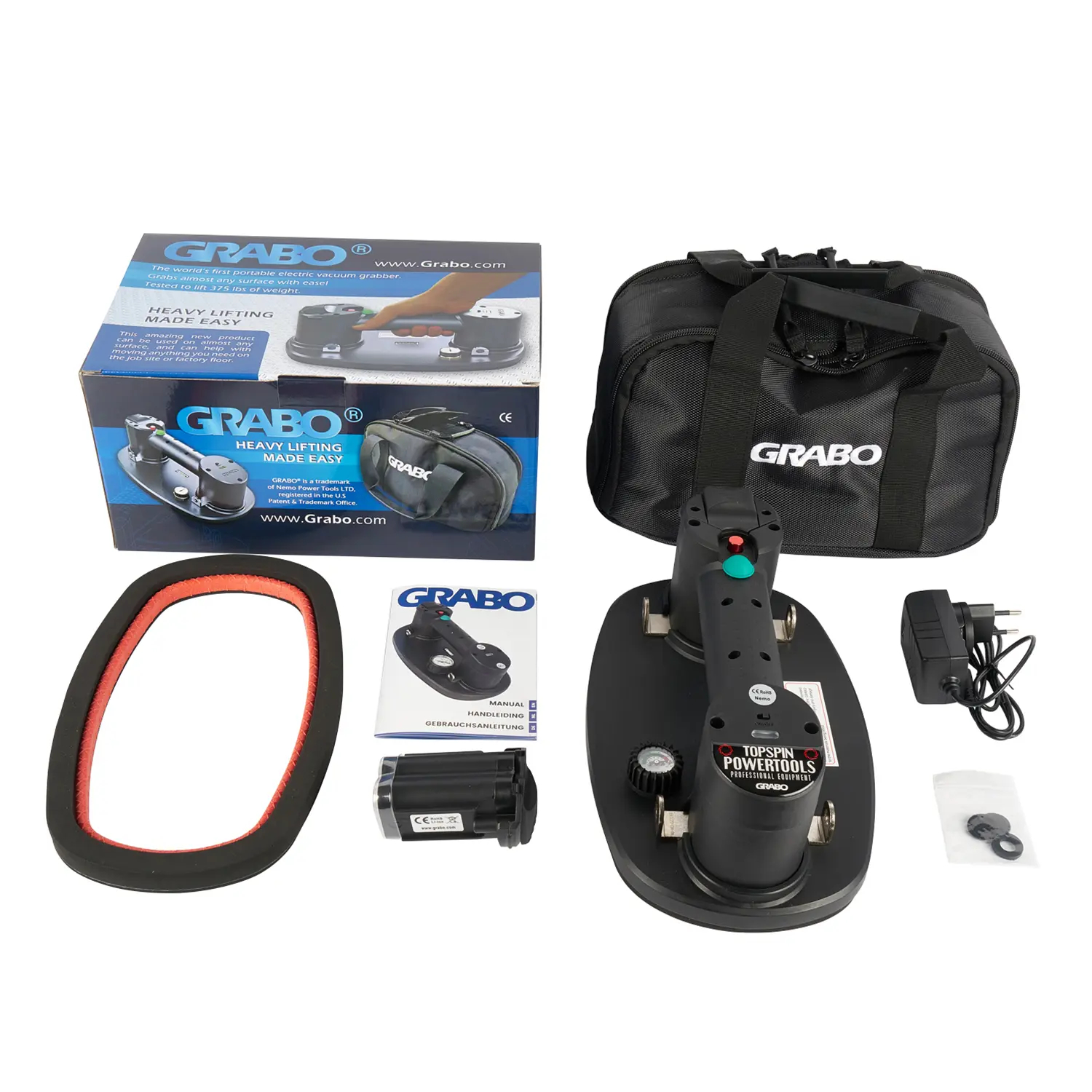 Grabo Plus Elektrische Vacuüm Tegeldrager - 120kg - In Beschermtas