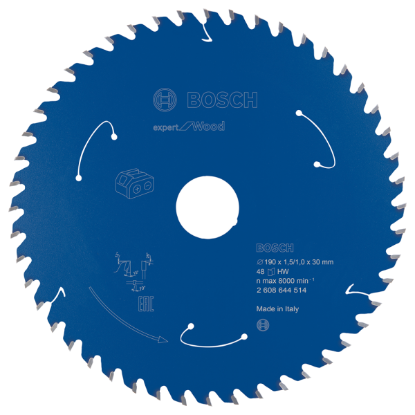 Bosch 2608644514 ExperT - Hout Cirkelzaagblad - 190 X 30 X 48T - Hout - Carbide