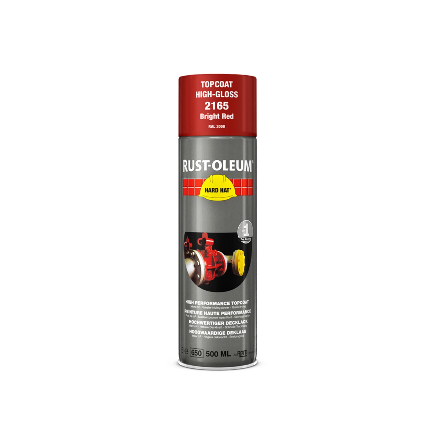 Rust-Oleum Hard Hat 2165 - RAL 3000 Vuurrood - 0,5L