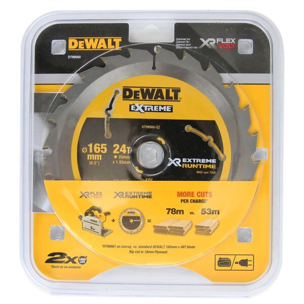 DeWALT DT99560 Cirkelzaagblad - 165 X 20 X 24T - Hout - Detailed view of the product
