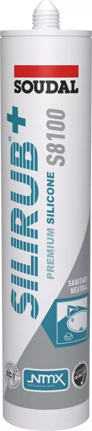 Soudal Silirub+ S8100 Sanitair Siliconekit - Zwart - 300ml